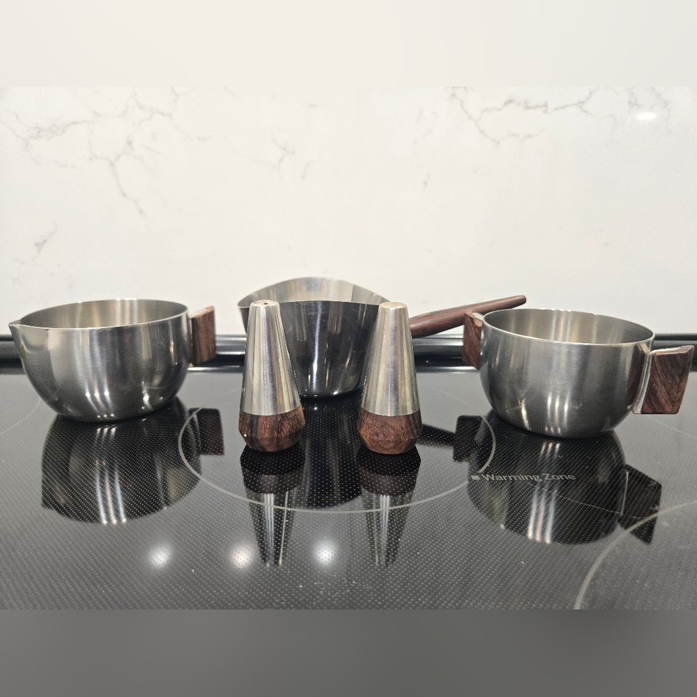 Lot MCM Salt & Pepper Set, Sugar & Creamer Bowl, Small Pot